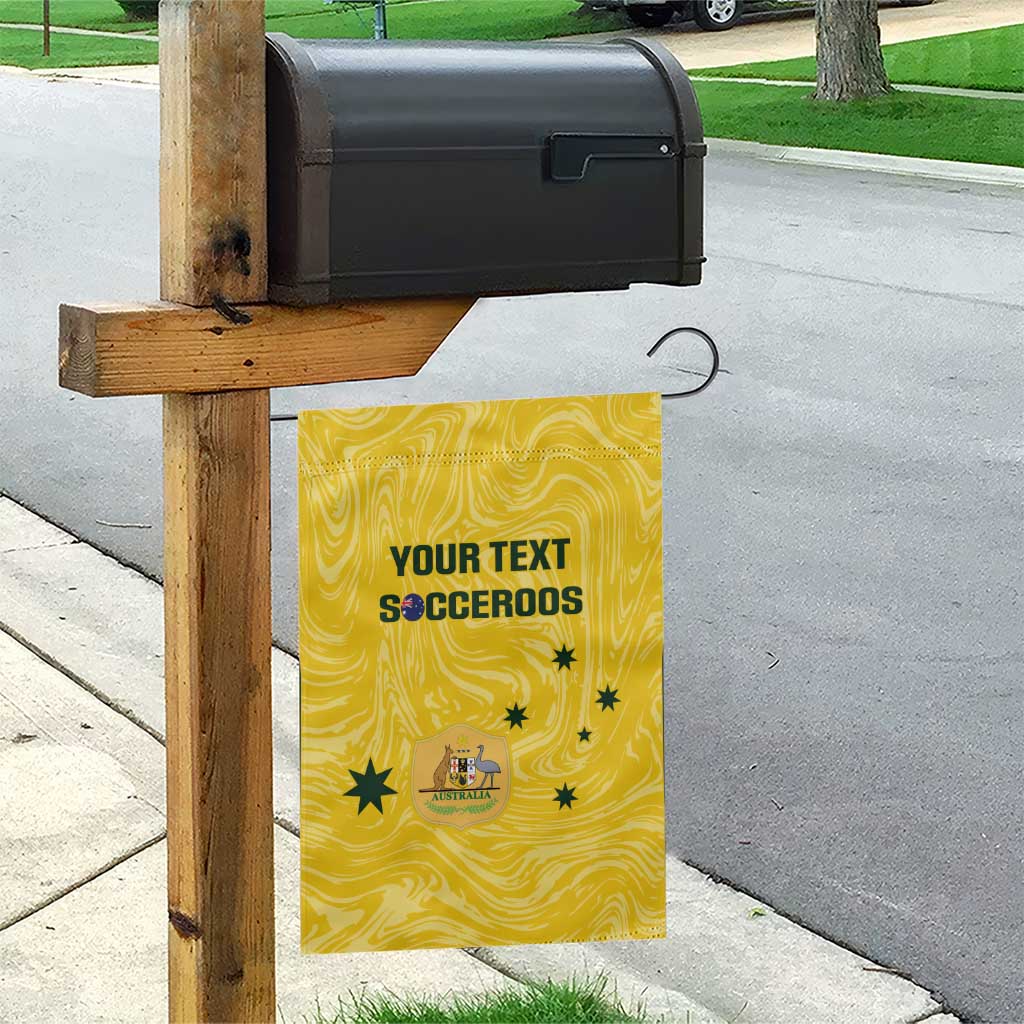 Custom Australia Socceroos Garden Flag Go Aussie Marble Pattern Sporty Style - Vibe Hoodie Shop