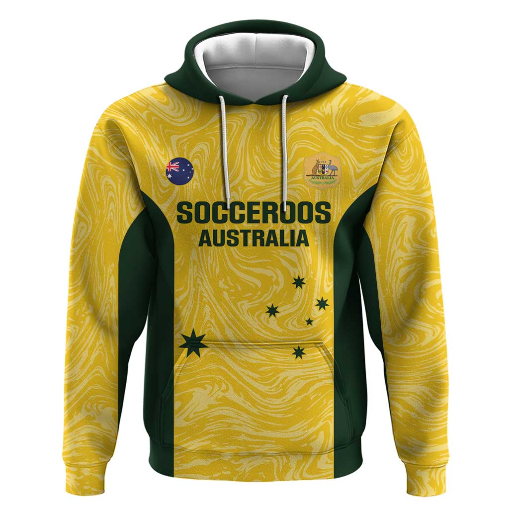 Custom Australia Socceroos Hoodie Go Aussie Marble Pattern Sporty Style - Vibe Hoodie Shop