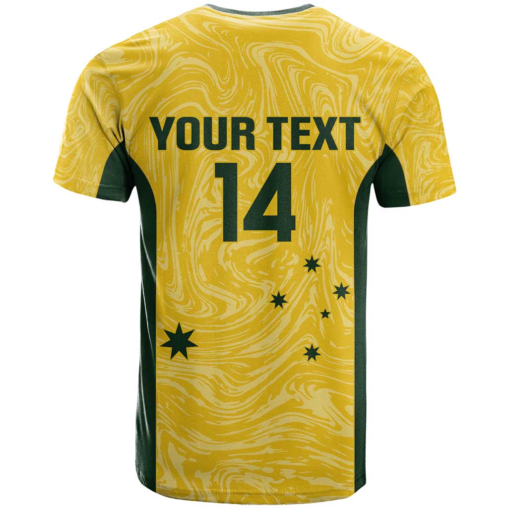 Custom Australia Socceroos T Shirt Go Aussie Marble Pattern Sporty Style - Vibe Hoodie Shop