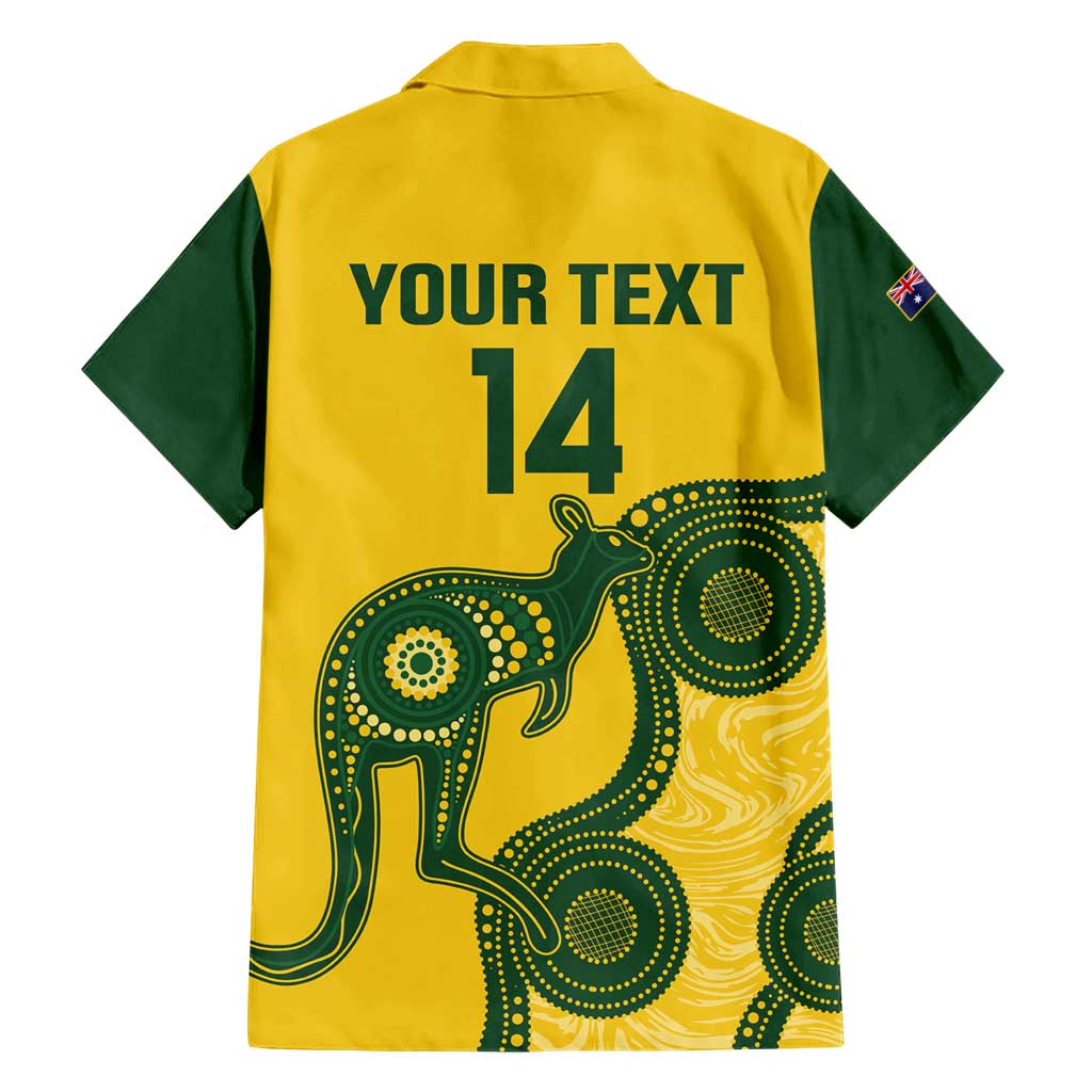 Custom Australia Soccer Hawaiian Shirt Go Socceroos Kangaroo With Indigenous Art - Vibe Hoodie Shop