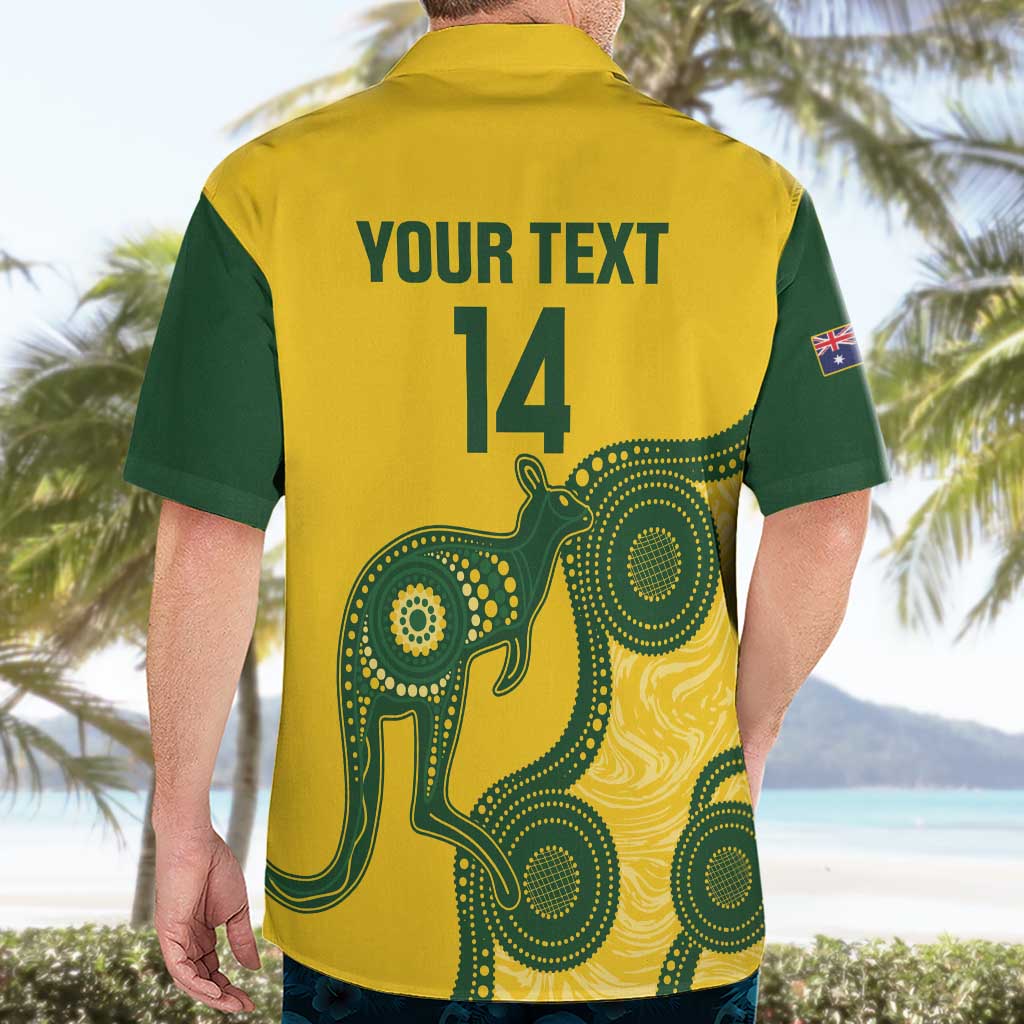 Custom Australia Soccer Hawaiian Shirt Go Socceroos Kangaroo With Indigenous Art - Vibe Hoodie Shop