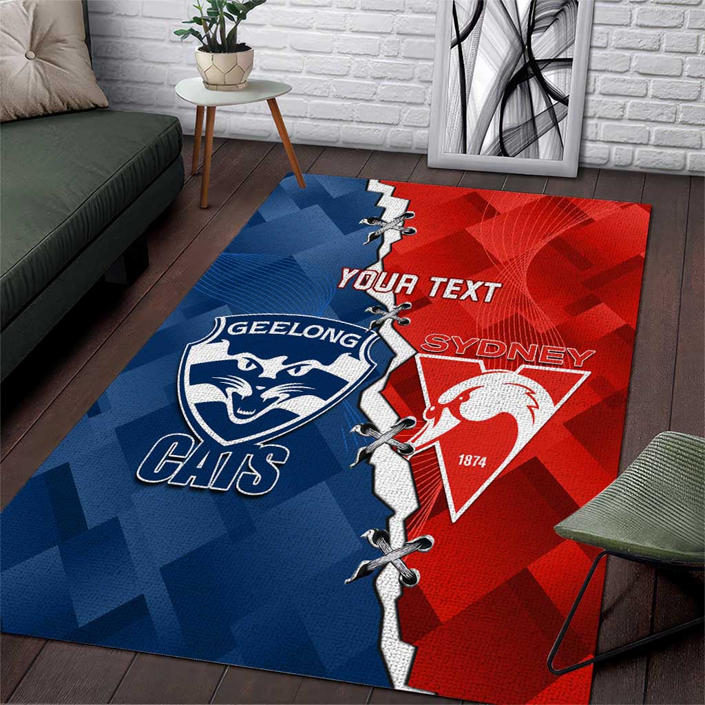 Custom Swans And Cats Football Area Rug 2024 Together Dynamic Version - Vibe Hoodie Shop