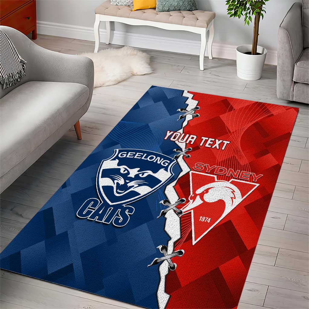 Custom Swans And Cats Football Area Rug 2024 Together Dynamic Version - Vibe Hoodie Shop