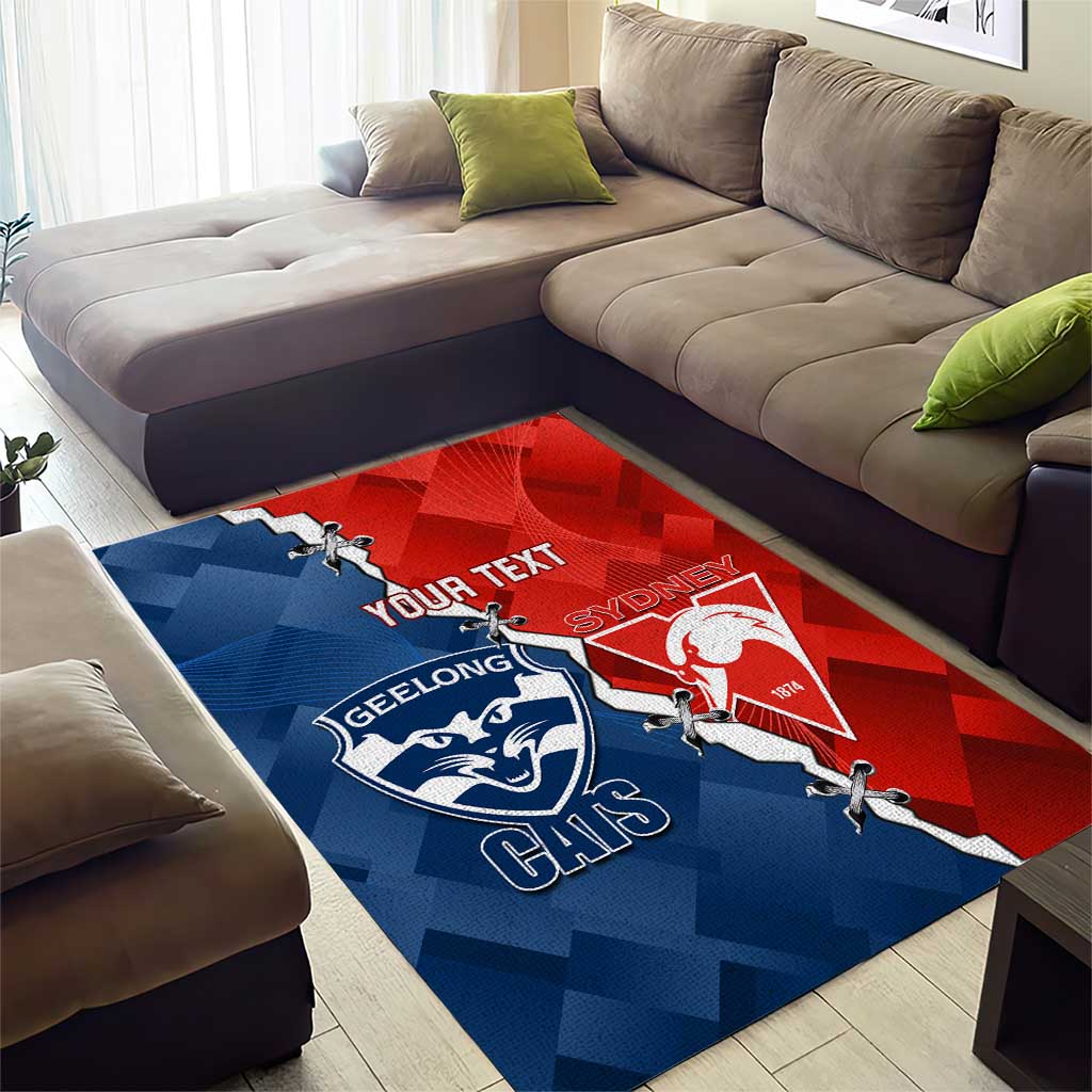 Custom Swans And Cats Football Area Rug 2024 Together Dynamic Version - Vibe Hoodie Shop