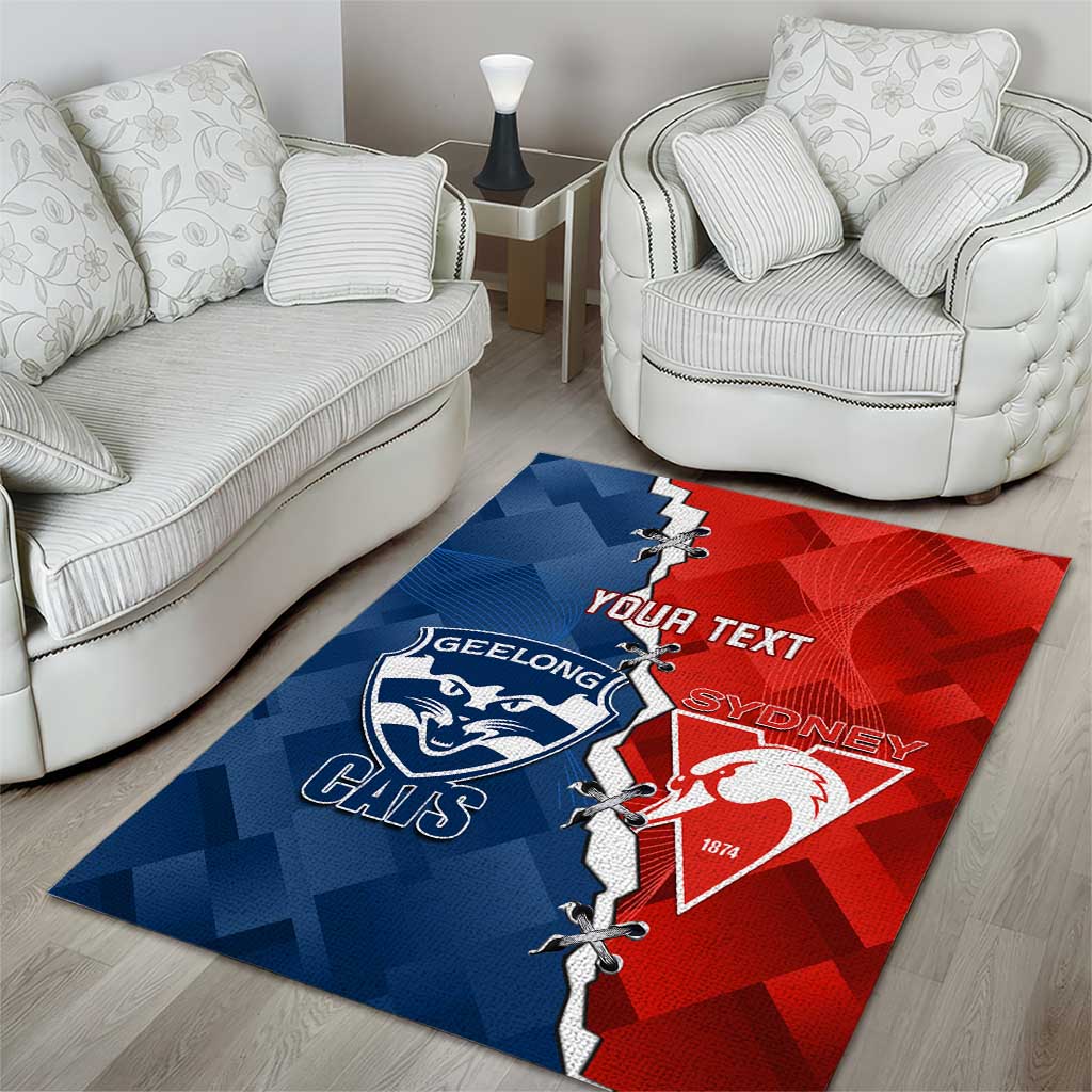 Custom Swans And Cats Football Area Rug 2024 Together Dynamic Version - Vibe Hoodie Shop