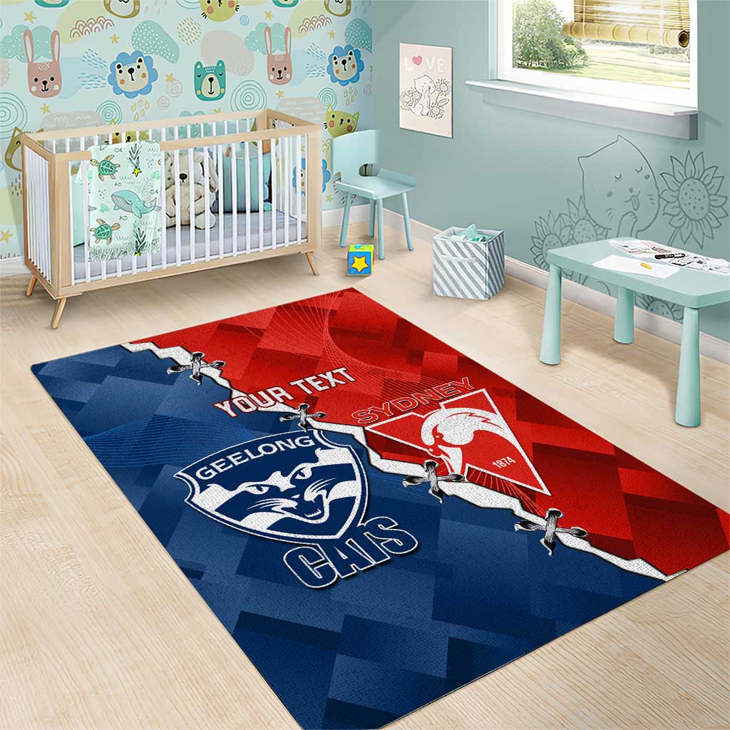 Custom Swans And Cats Football Area Rug 2024 Together Dynamic Version - Vibe Hoodie Shop