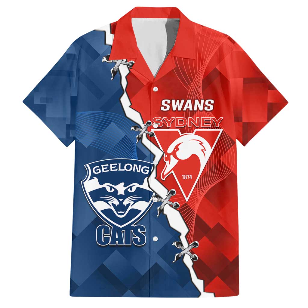 Custom Swans And Cats Football Hawaiian Shirt 2024 Together Dynamic Version - Vibe Hoodie Shop