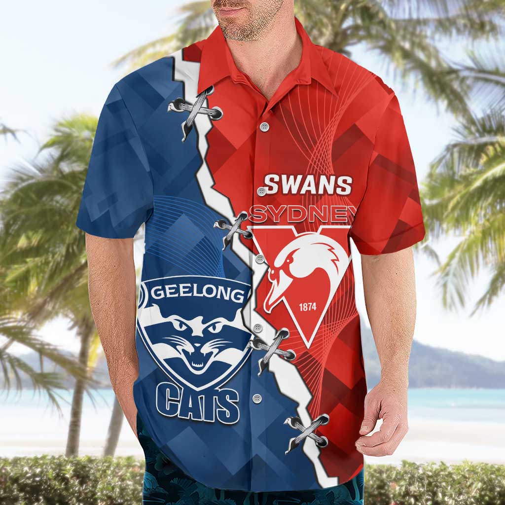 Custom Swans And Cats Football Hawaiian Shirt 2024 Together Dynamic Version - Vibe Hoodie Shop