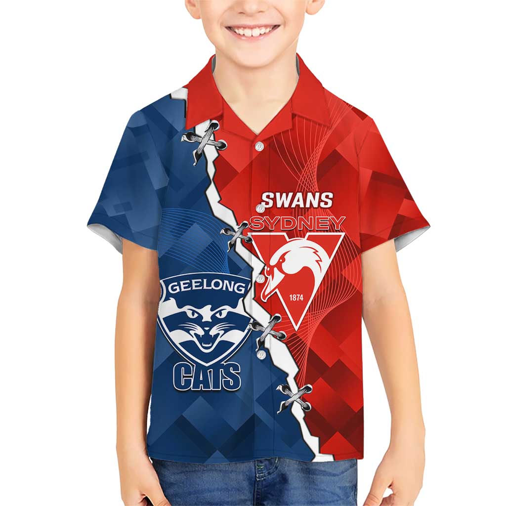 Custom Swans And Cats Football Hawaiian Shirt 2024 Together Dynamic Version - Vibe Hoodie Shop