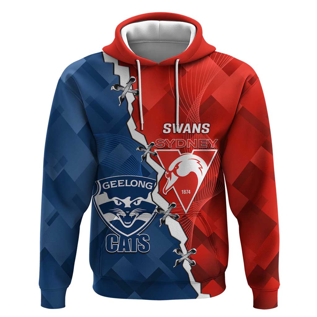 Custom Swans And Cats Football Hoodie 2024 Together Dynamic Version - Vibe Hoodie Shop