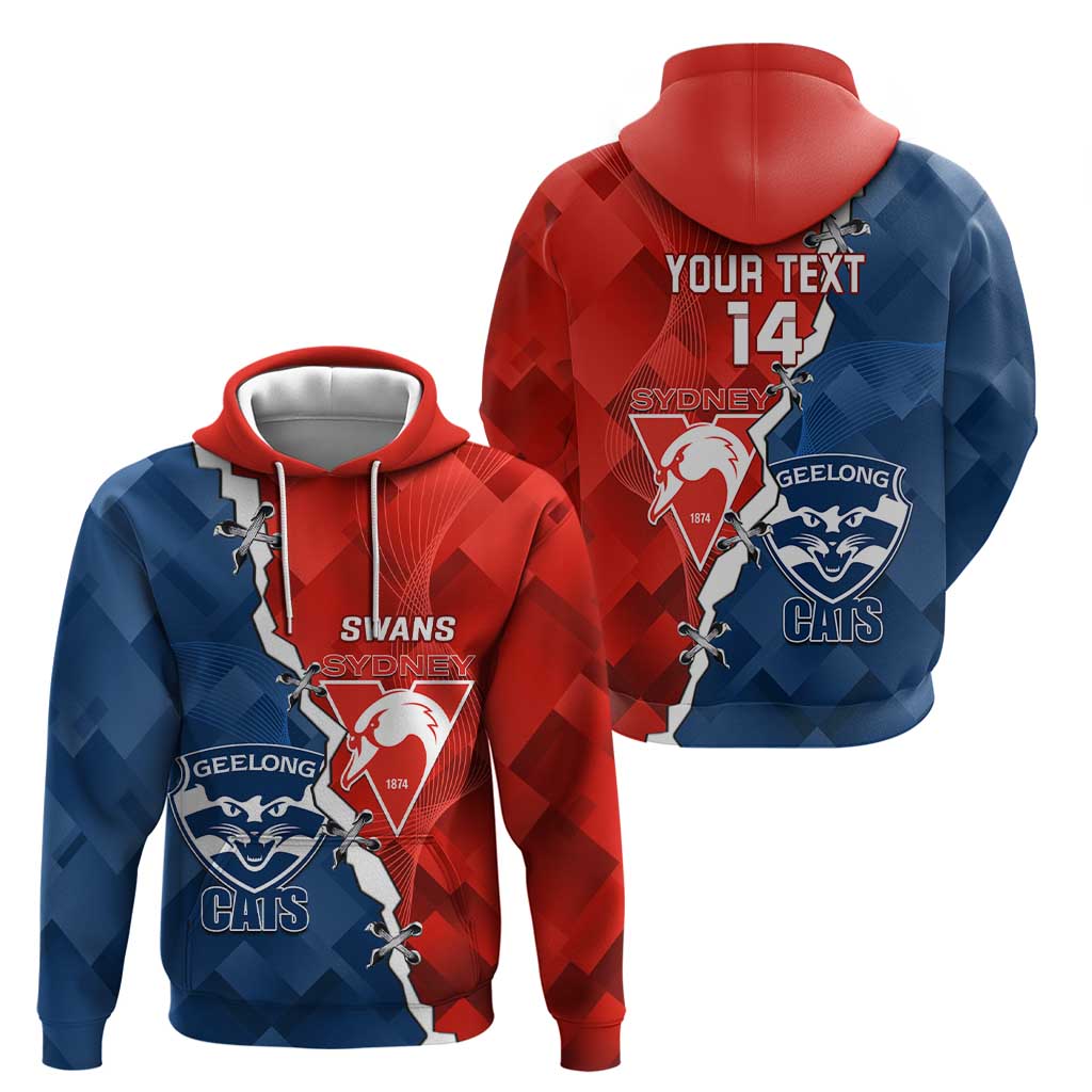 Custom Swans And Cats Football Hoodie 2024 Together Dynamic Version - Vibe Hoodie Shop