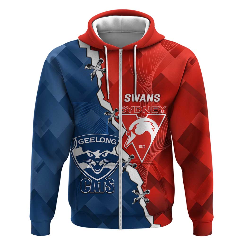 Custom Swans And Cats Football Hoodie 2024 Together Dynamic Version - Vibe Hoodie Shop