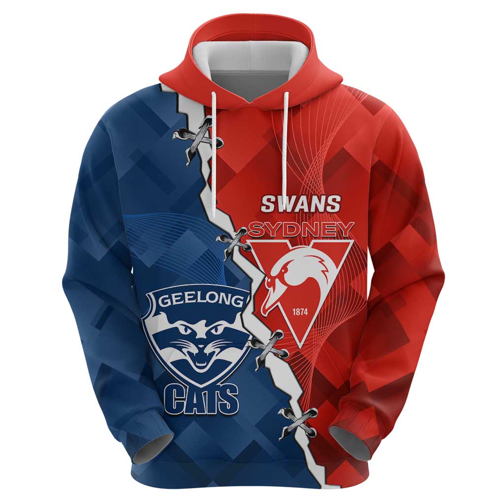 Custom Swans And Cats Football Hoodie 2024 Together Dynamic Version - Vibe Hoodie Shop