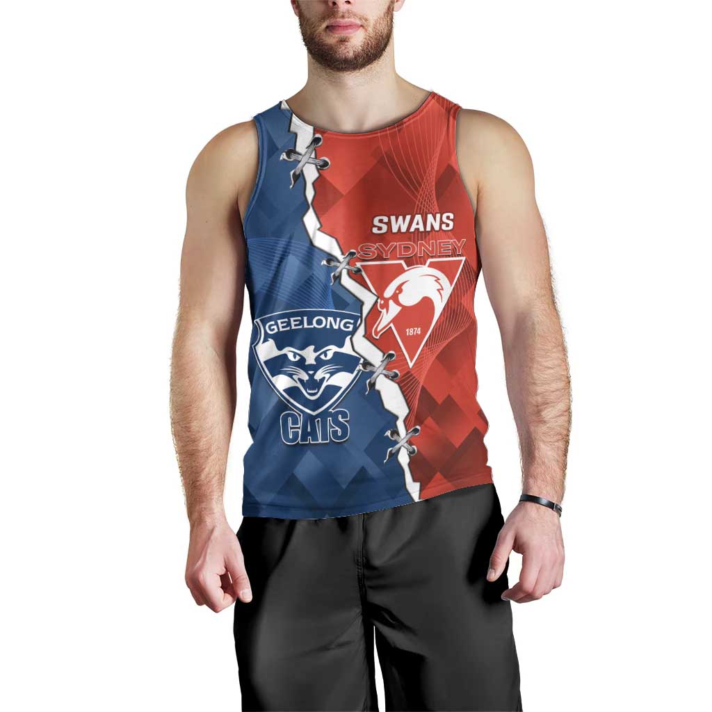 Custom Swans And Cats Football Men Tank Top 2024 Together Dynamic Version - Vibe Hoodie Shop