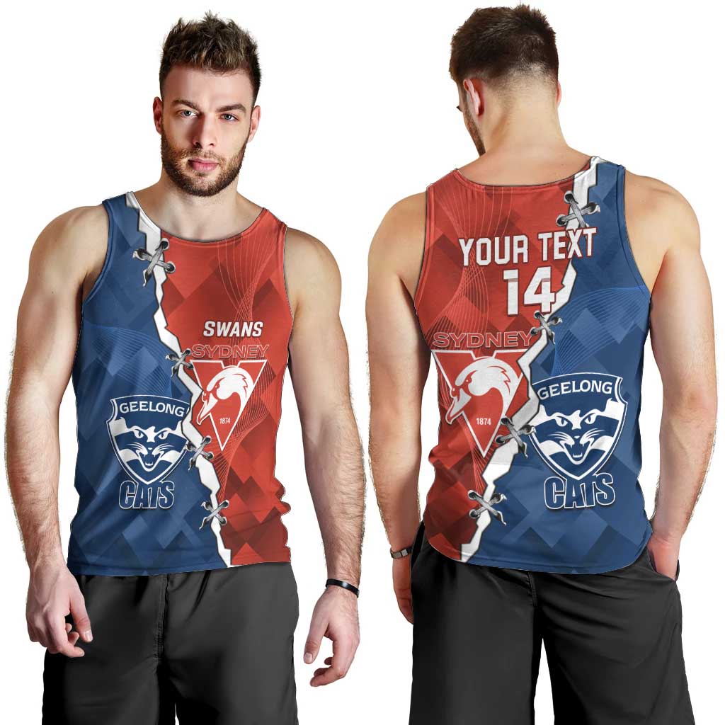 Custom Swans And Cats Football Men Tank Top 2024 Together Dynamic Version - Vibe Hoodie Shop