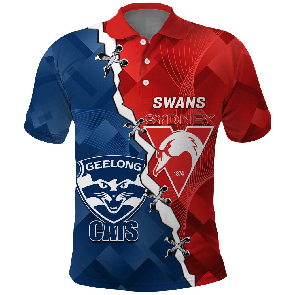 Custom Swans And Cats Football Polo Shirt 2024 Together Dynamic Version - Vibe Hoodie Shop