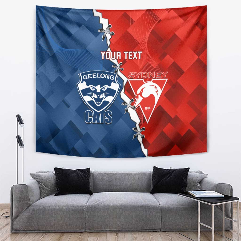 Custom Swans And Cats Football Tapestry 2024 Together Dynamic Version - Vibe Hoodie Shop