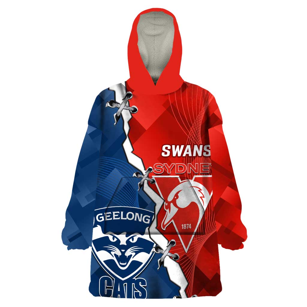 Custom Swans And Cats Football Wearable Blanket Hoodie 2024 Together Dynamic Version - Vibe Hoodie Shop