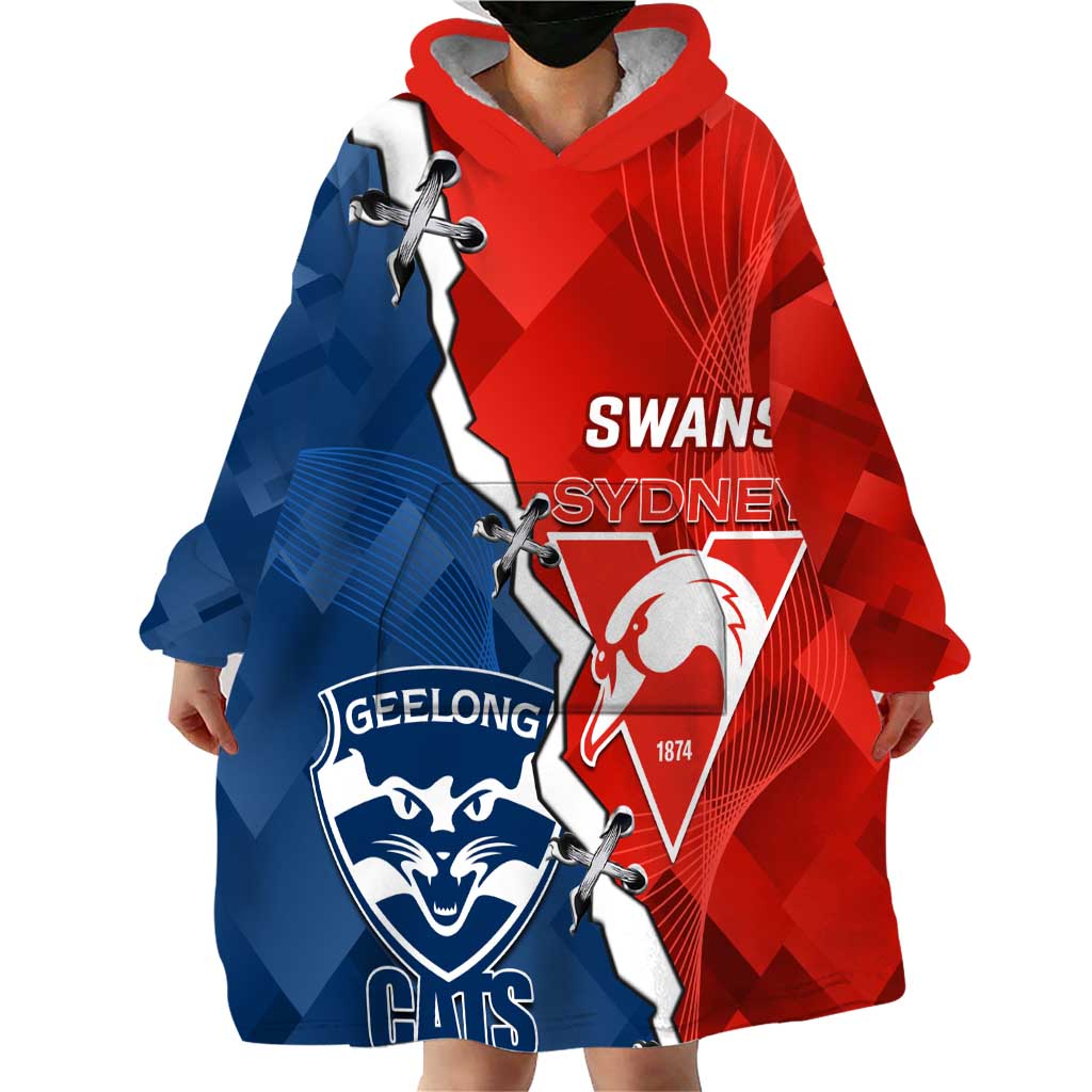 Custom Swans And Cats Football Wearable Blanket Hoodie 2024 Together Dynamic Version - Vibe Hoodie Shop