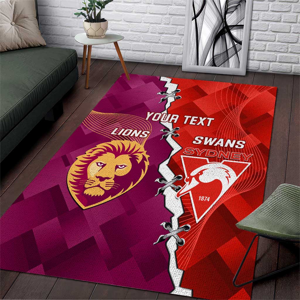 Custom Swans And Lions Football Area Rug 2024 Go Champions Final Dynamic Version - Vibe Hoodie Shop