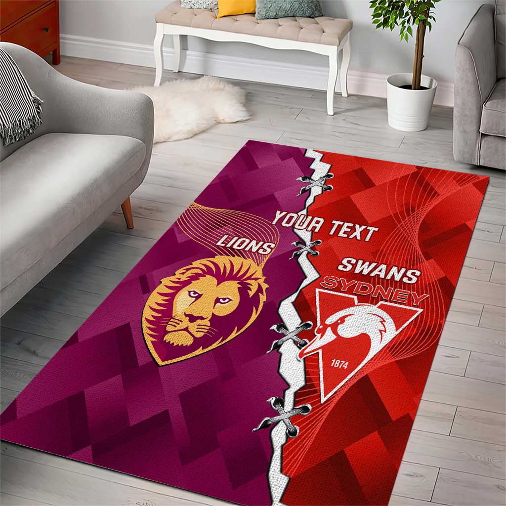 Custom Swans And Lions Football Area Rug 2024 Go Champions Final Dynamic Version - Vibe Hoodie Shop