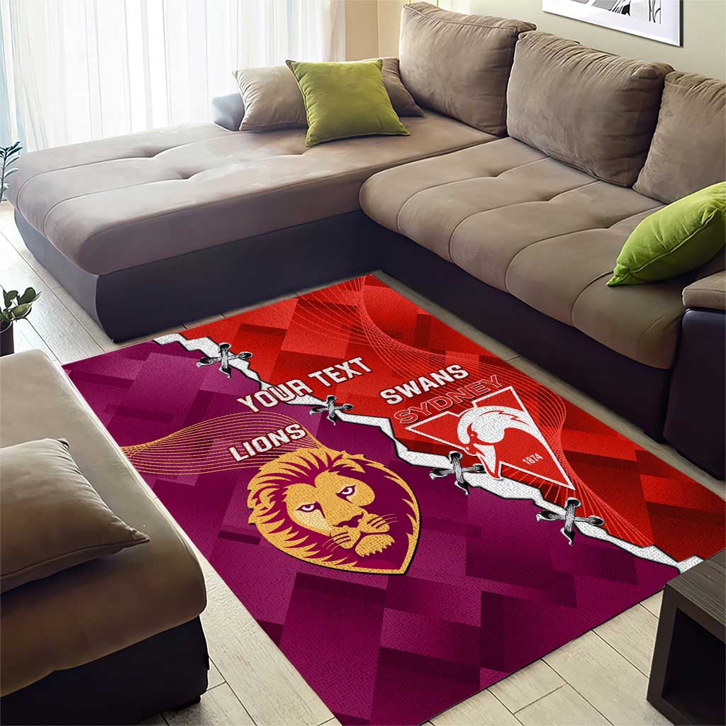 Custom Swans And Lions Football Area Rug 2024 Go Champions Final Dynamic Version - Vibe Hoodie Shop