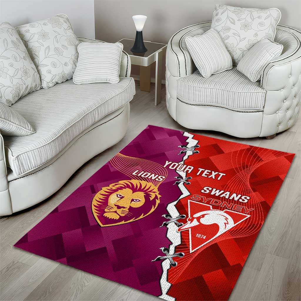 Custom Swans And Lions Football Area Rug 2024 Go Champions Final Dynamic Version - Vibe Hoodie Shop