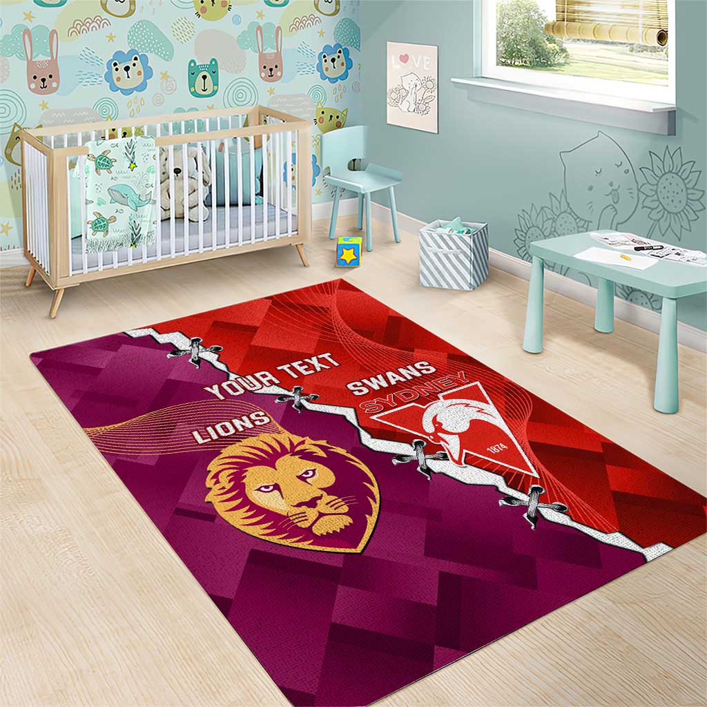 Custom Swans And Lions Football Area Rug 2024 Go Champions Final Dynamic Version - Vibe Hoodie Shop