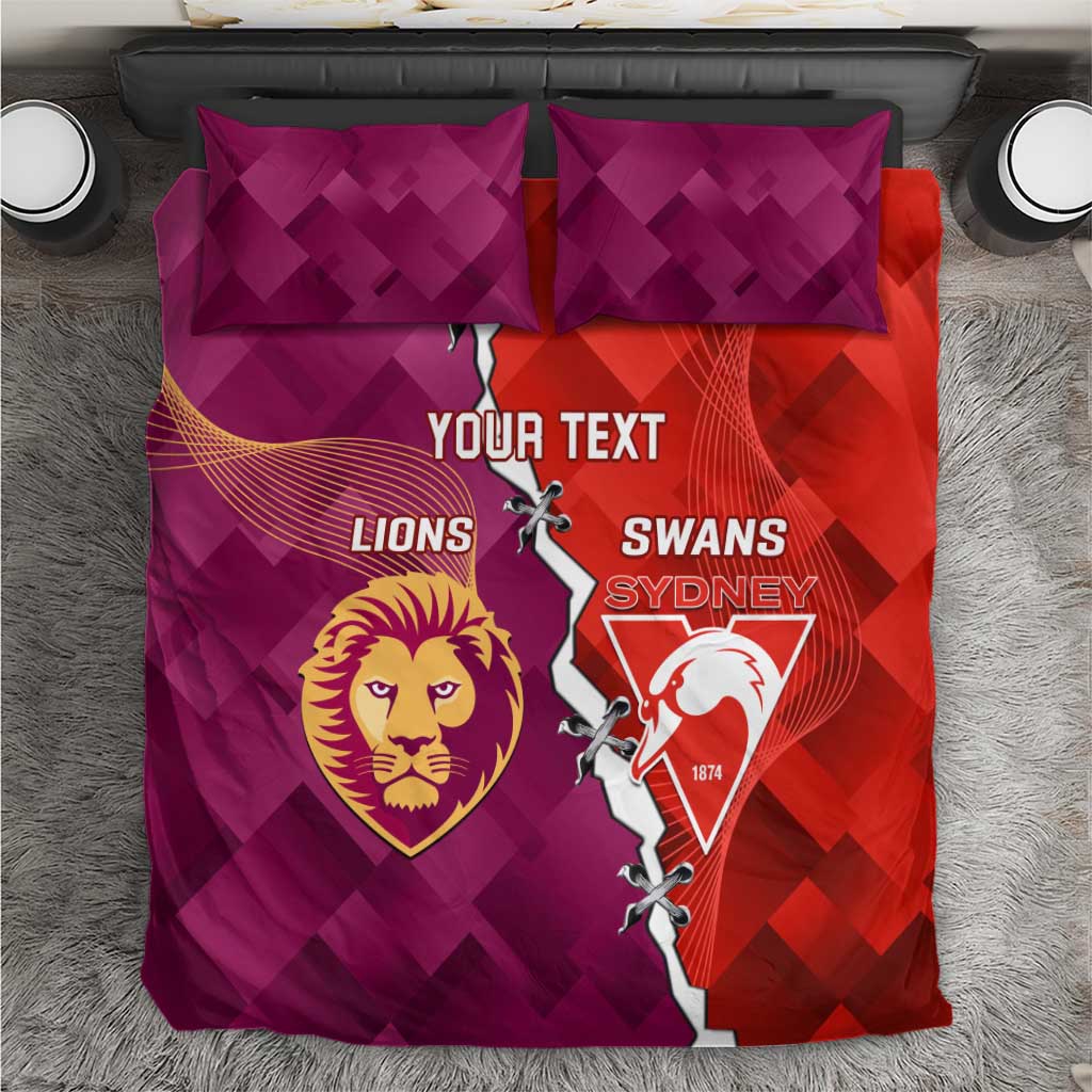 Custom Swans And Lions Football Bedding Set 2024 Go Champions Final Dynamic Version - Vibe Hoodie Shop