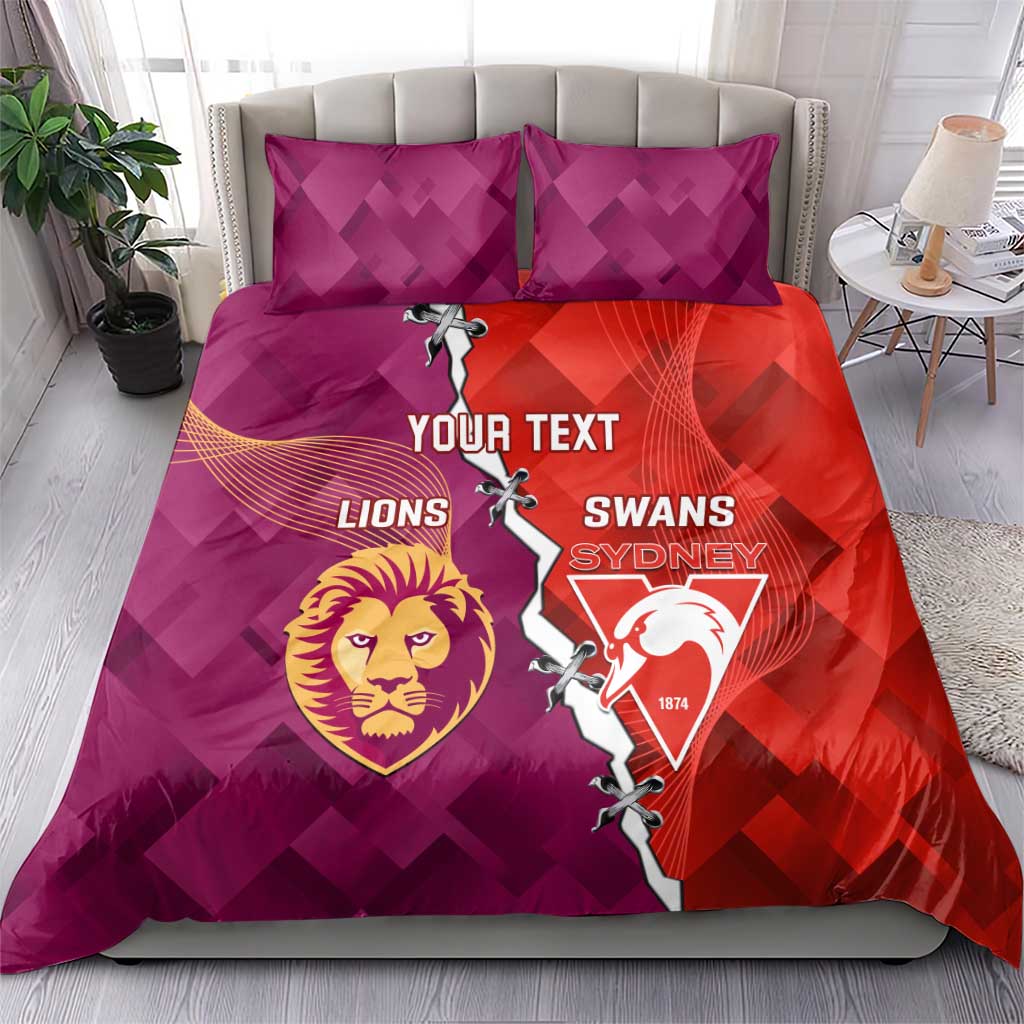 Custom Swans And Lions Football Bedding Set 2024 Go Champions Final Dynamic Version - Vibe Hoodie Shop