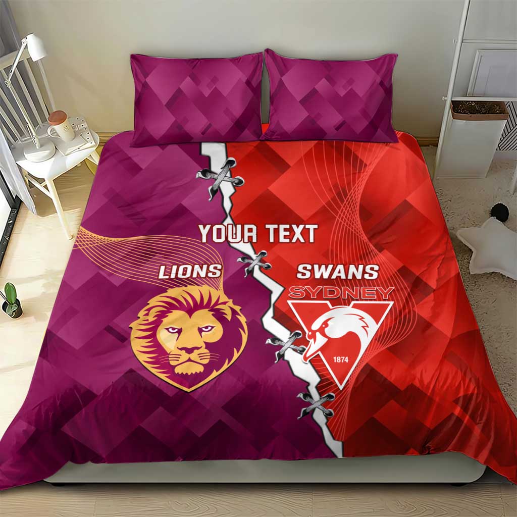 Custom Swans And Lions Football Bedding Set 2024 Go Champions Final Dynamic Version - Vibe Hoodie Shop