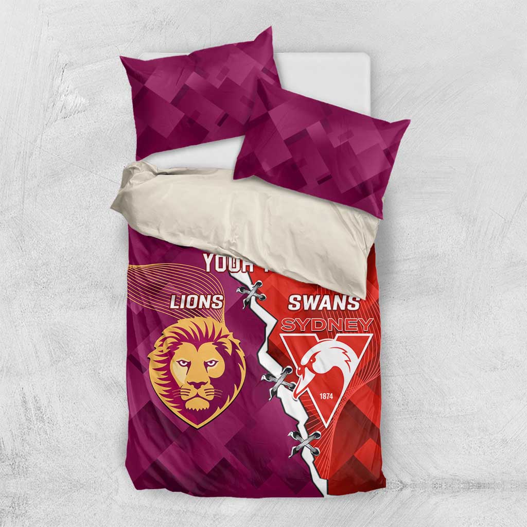 Custom Swans And Lions Football Bedding Set 2024 Go Champions Final Dynamic Version - Vibe Hoodie Shop