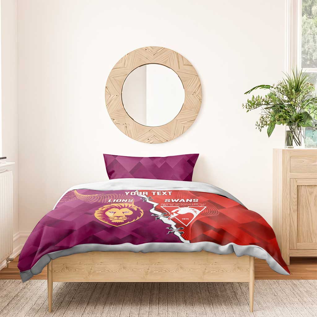 Custom Swans And Lions Football Bedding Set 2024 Go Champions Final Dynamic Version - Vibe Hoodie Shop