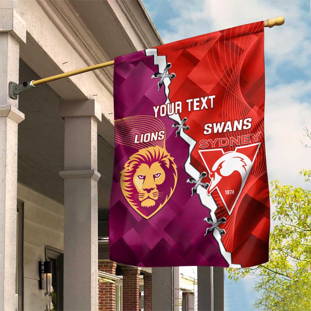 Custom Swans And Lions Football Garden Flag 2024 Go Champions Final Dynamic Version - Vibe Hoodie Shop