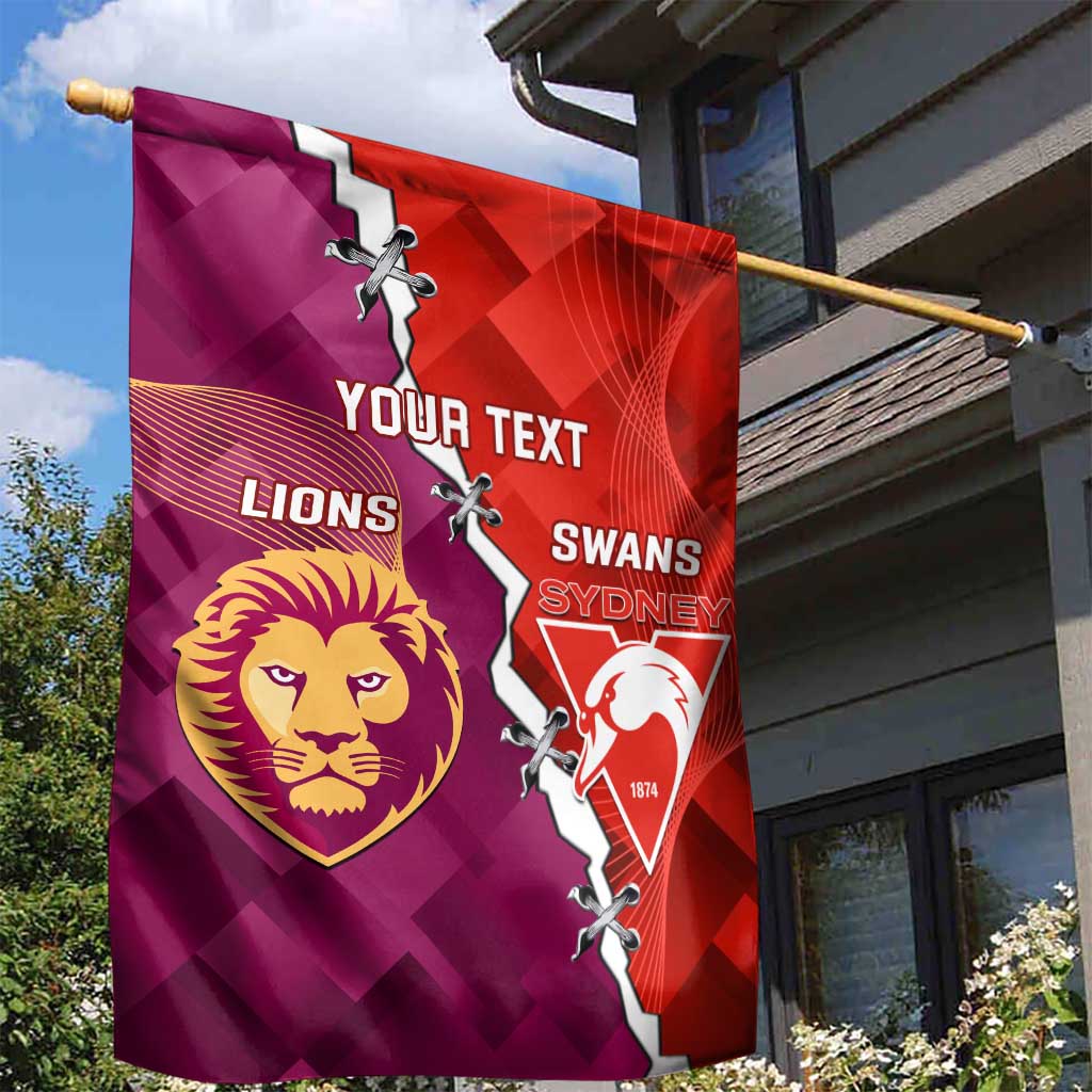 Custom Swans And Lions Football Garden Flag 2024 Go Champions Final Dynamic Version - Vibe Hoodie Shop