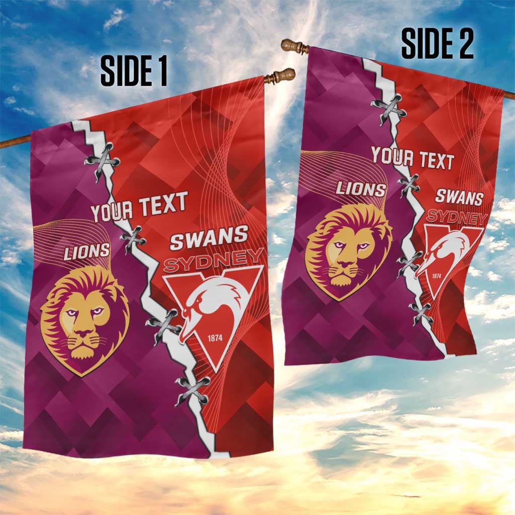 Custom Swans And Lions Football Garden Flag 2024 Go Champions Final Dynamic Version - Vibe Hoodie Shop