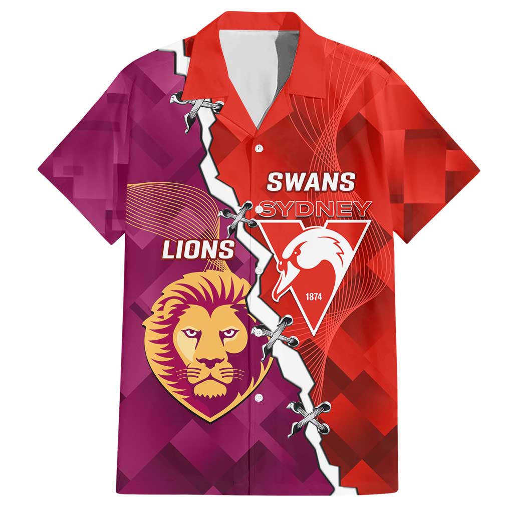 Custom Swans And Lions Football Hawaiian Shirt 2024 Go Champions Final Dynamic Version - Vibe Hoodie Shop