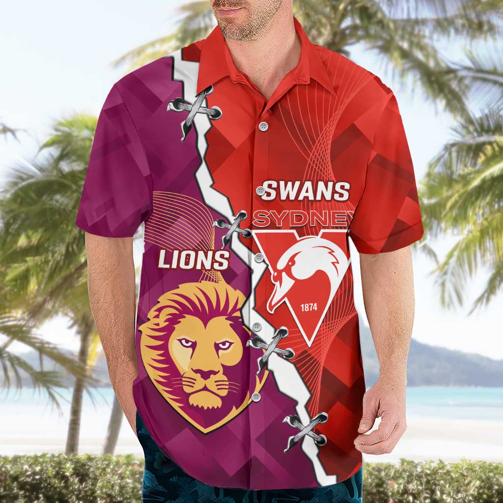 Custom Swans And Lions Football Hawaiian Shirt 2024 Go Champions Final Dynamic Version - Vibe Hoodie Shop