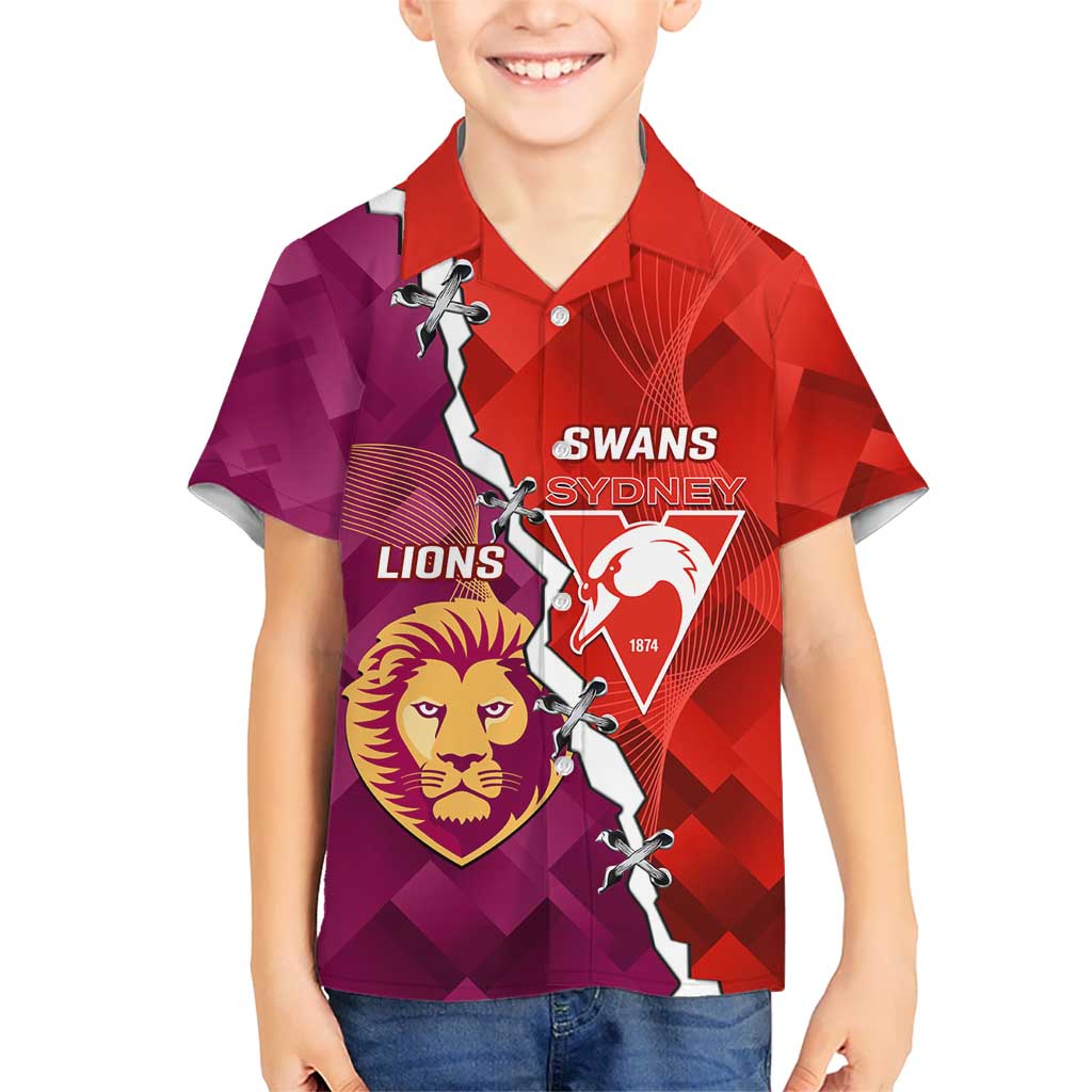 Custom Swans And Lions Football Hawaiian Shirt 2024 Go Champions Final Dynamic Version - Vibe Hoodie Shop