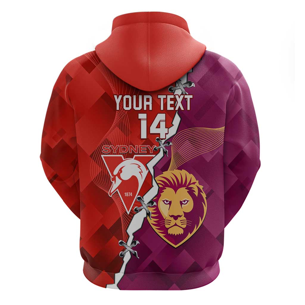 Custom Swans And Lions Football Hoodie 2024 Go Champions Final Dynamic Version - Vibe Hoodie Shop