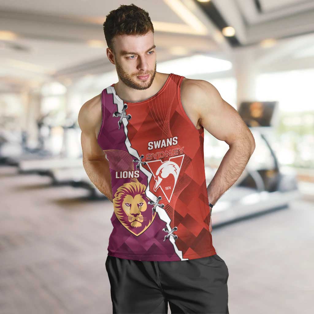 Custom Swans And Lions Football Men Tank Top 2024 Go Champions Final Dynamic Version - Vibe Hoodie Shop
