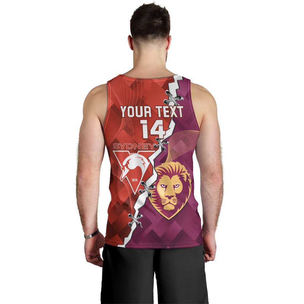 Custom Swans And Lions Football Men Tank Top 2024 Go Champions Final Dynamic Version - Vibe Hoodie Shop