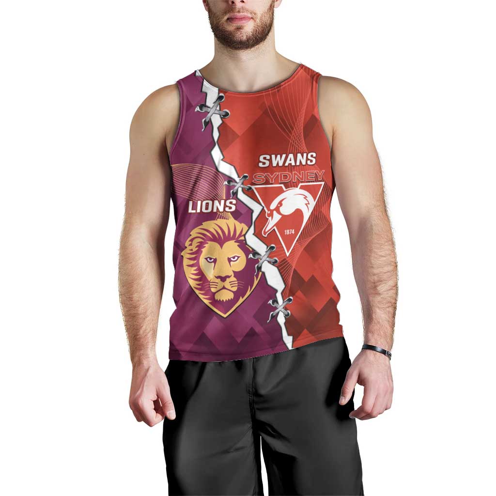 Custom Swans And Lions Football Men Tank Top 2024 Go Champions Final Dynamic Version - Vibe Hoodie Shop