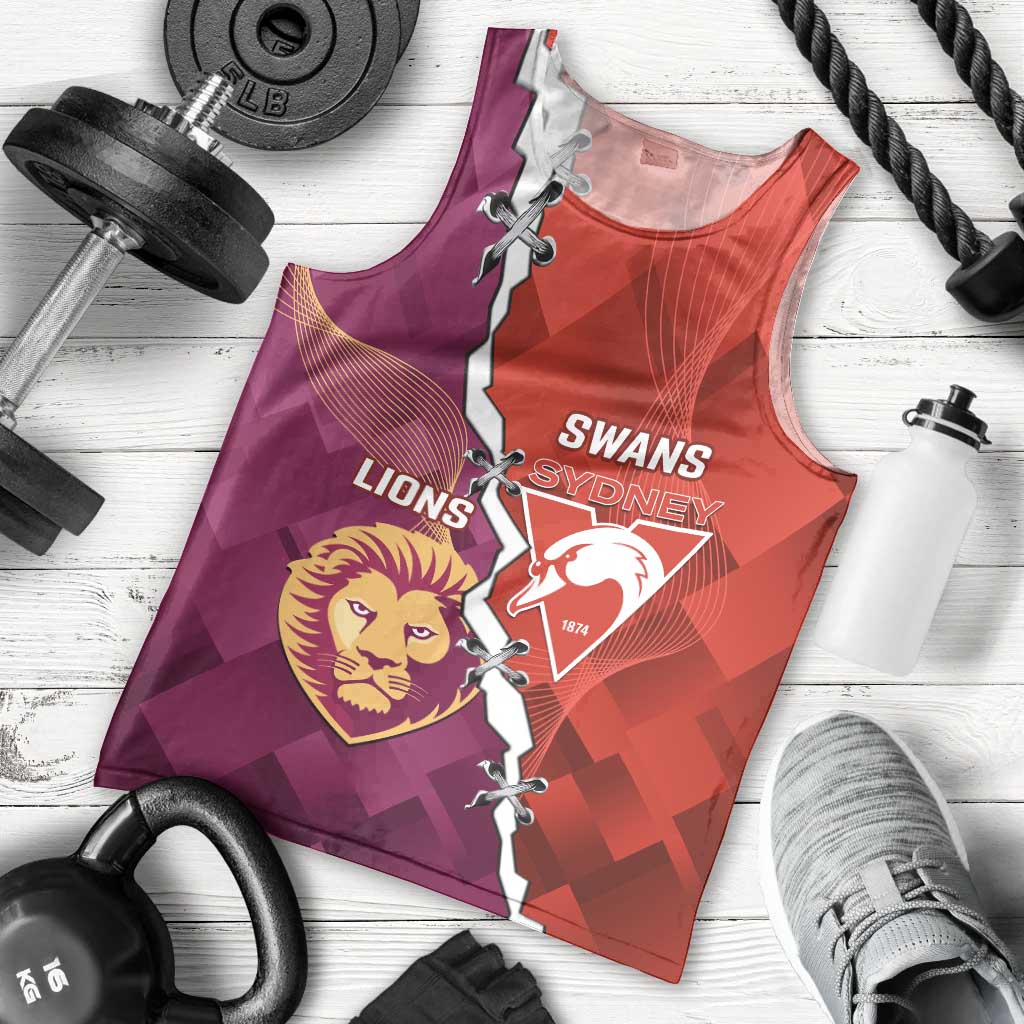 Custom Swans And Lions Football Men Tank Top 2024 Go Champions Final Dynamic Version - Vibe Hoodie Shop