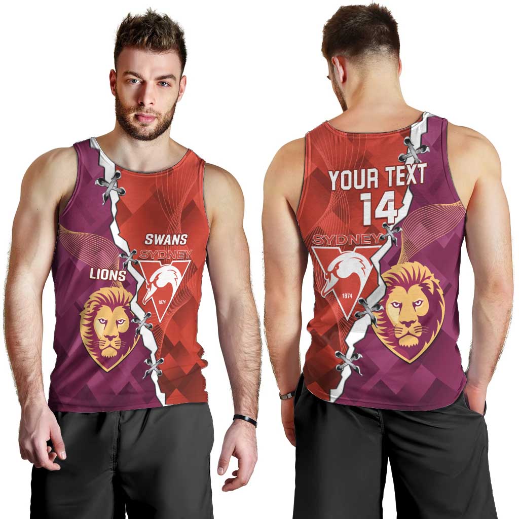Custom Swans And Lions Football Men Tank Top 2024 Go Champions Final Dynamic Version - Vibe Hoodie Shop