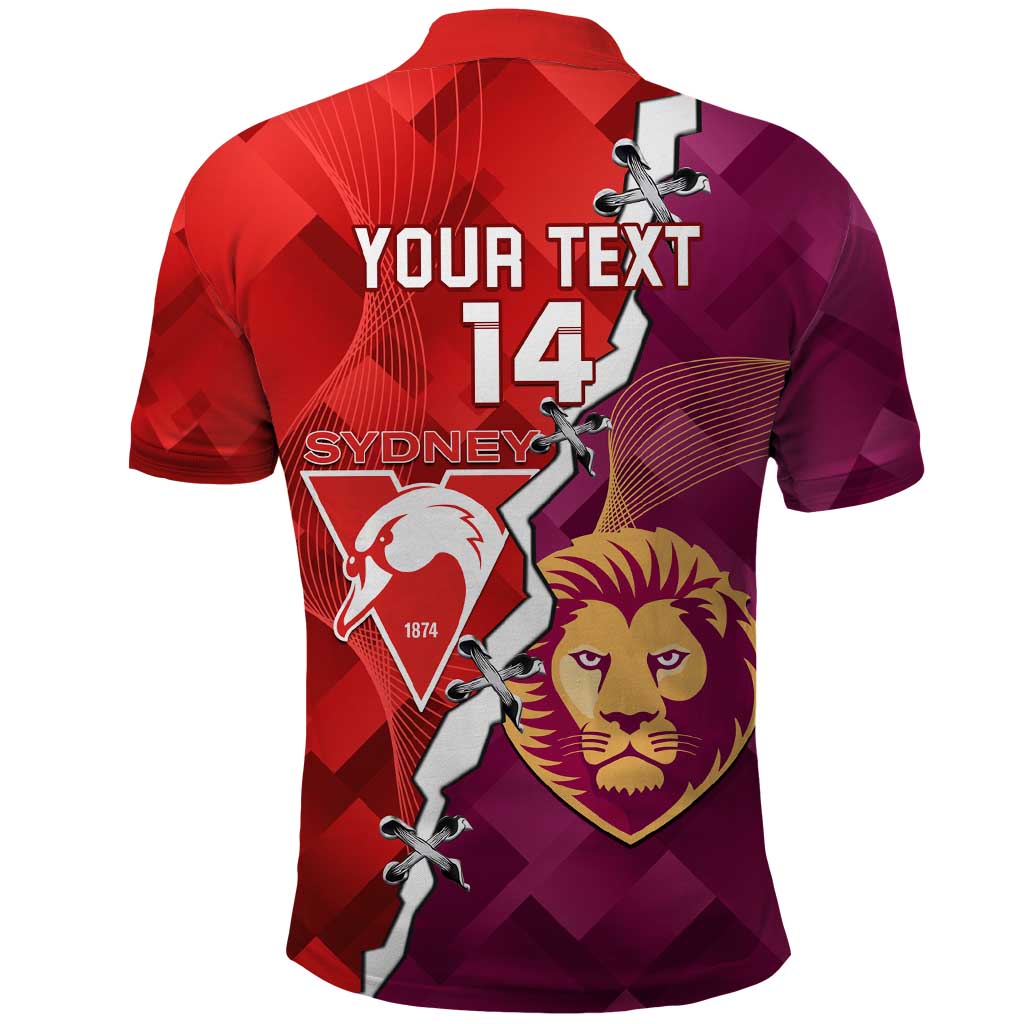 Custom Swans And Lions Football Polo Shirt 2024 Go Champions Final Dynamic Version - Vibe Hoodie Shop