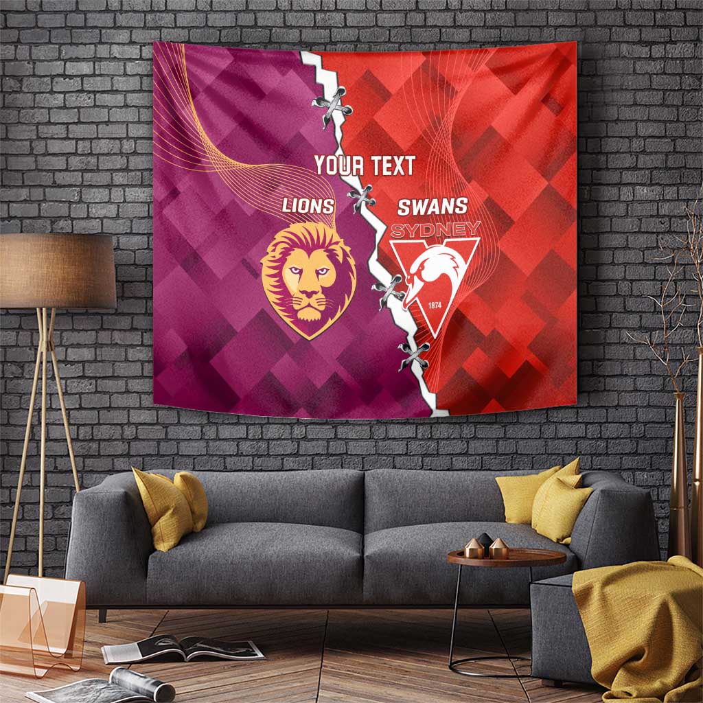 Custom Swans And Lions Football Tapestry 2024 Go Champions Final Dynamic Version - Vibe Hoodie Shop