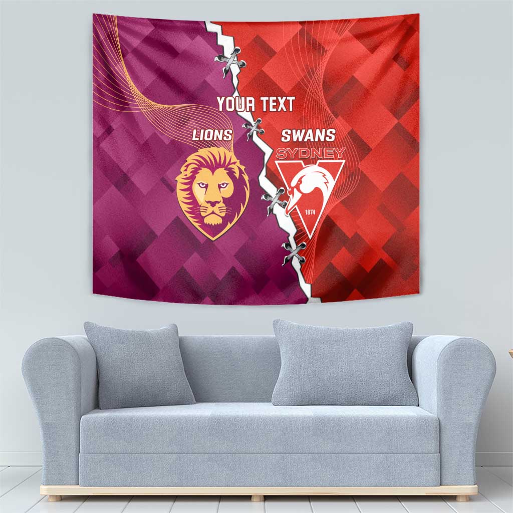 Custom Swans And Lions Football Tapestry 2024 Go Champions Final Dynamic Version - Vibe Hoodie Shop