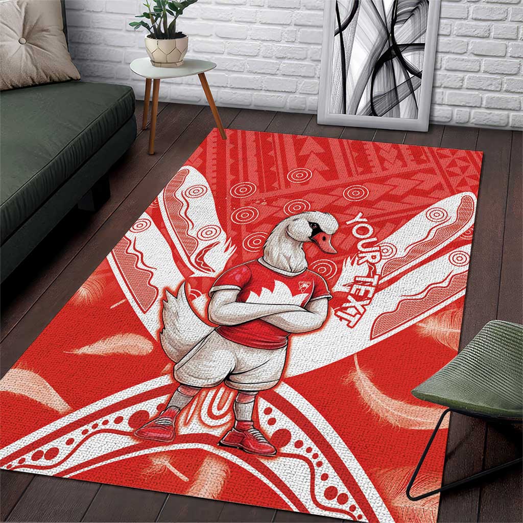 Personalised Swans Football Area Rug 2024 Swannies Mascot Go Champions - Vibe Hoodie Shop