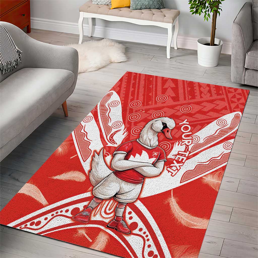 Personalised Swans Football Area Rug 2024 Swannies Mascot Go Champions - Vibe Hoodie Shop